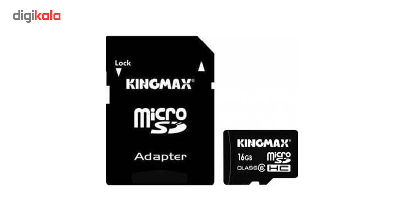 کارت حافظه microSDHC کینگ مکس کلاس 6 سرعت 6Mbps همراه با آداپتور SD ظرفیت 16 گیگابایت