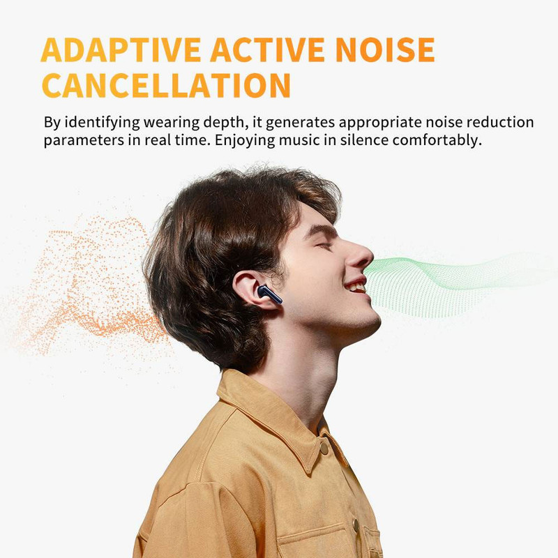 هدفون بلوتوثی کیو سی وای مدل +AilyBuds Pro با نویز کنسلینگ میکروفون (ENC)، درگاه شارژ USB Type-C، دارای نشانگر روی محفظه شارژ، مقاوم در برابر رطوبت و عرق