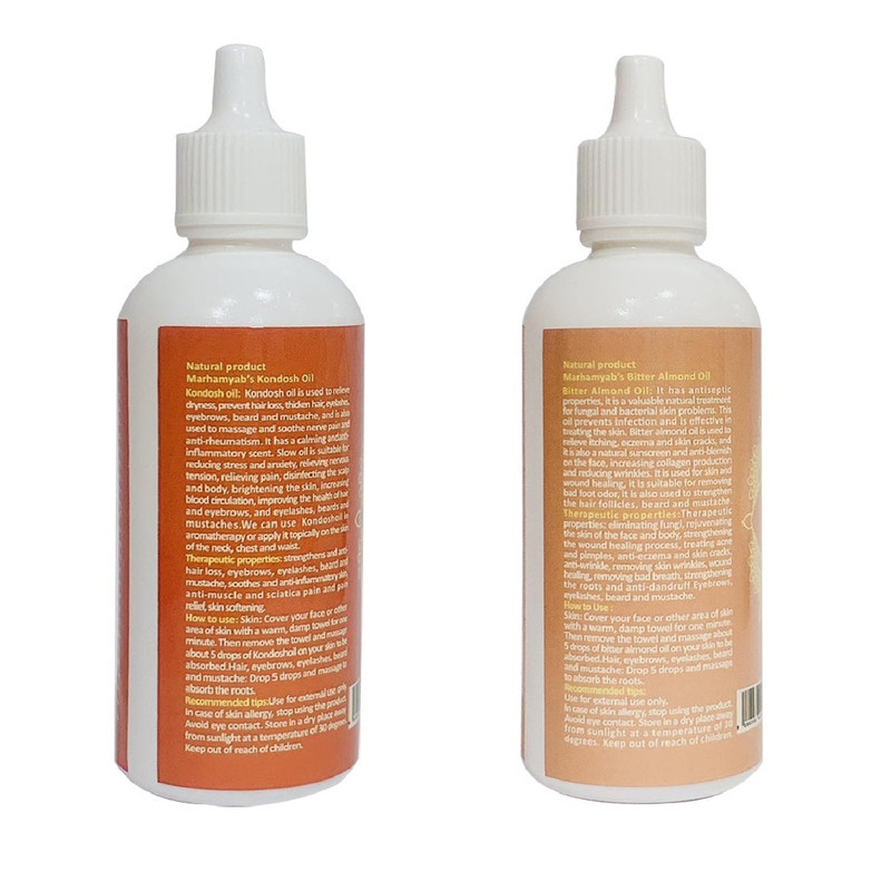 روغن تقویت کننده مو ، مژه و ابرو مرهم یاب مدل بادام تلخ و کندش حجم 80 میلی لیتر مجموعه 2 عددی