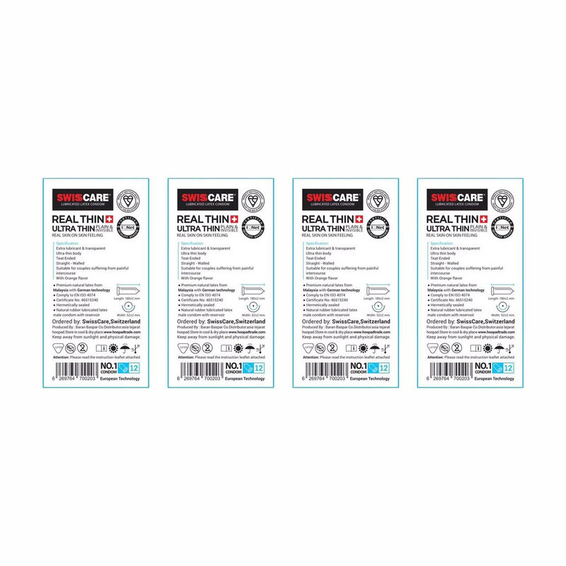 کاندوم سوئیس کر مدل Real Thin Ultra Thin مجموعه 4 عددی