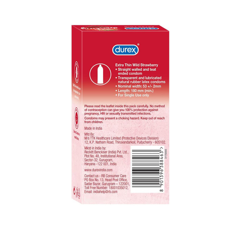 کاندوم دورکس مدل Extra Thin wild strawberry بسته 12 عددی