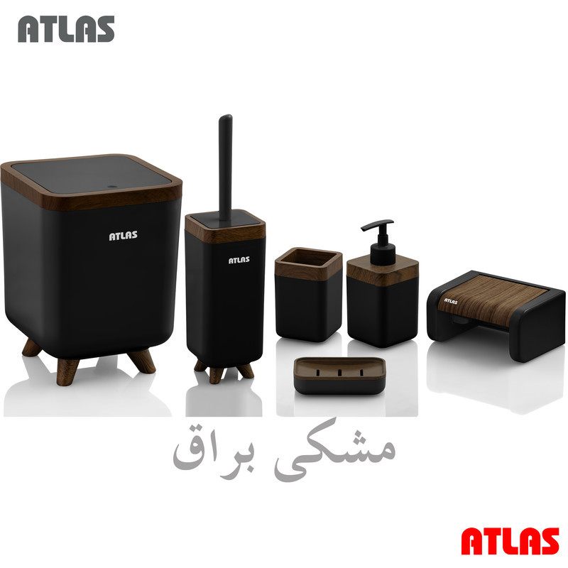 ست سرویس بهداشتی 6 تکه اطلس مدل چوب ژیوار