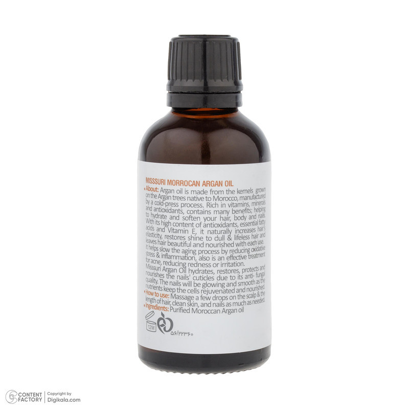 روغن آرگان لطافت‌بخش، شاداب‌کننده و درخشان‌کننده میسوری مدل repairs مناسب موهای انواع مو حجم 50 میلی‌لیتر