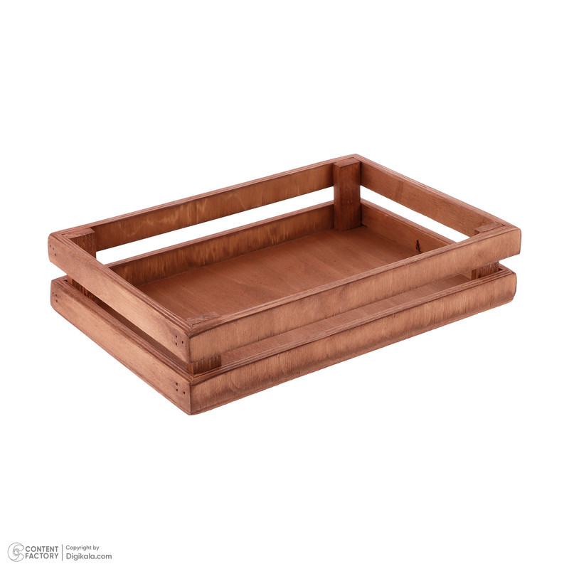 سینی چوبی مستطیل مدل S2 مناسب سرو و میوه‌خوری با ابعاد 30x19.5 سانتی‌متر و وزن 455 گرم، غیرقابل شست‌وشو