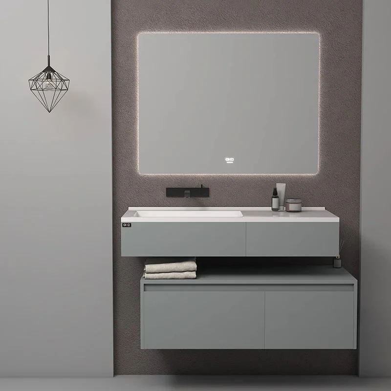 ست کابینت و روشویی آلکا مدل  4010 به همراه آینه بک لایت