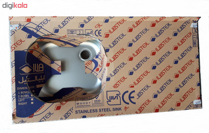 سینک ایلیا استیل مدل 122 روکار سایز 50 × 100 سانتی متر