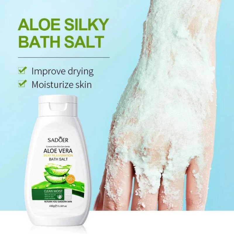 نمک حمام سادور مدل ALOE VERA SILKY وزن 430 گرم