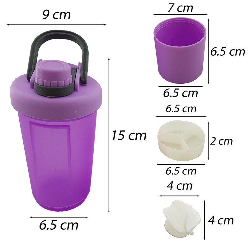 شیکر مدل پاستیلی سه تکه کد 03 گنجایش 0.5 لیتر
