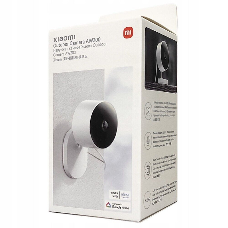 دوربین مداربسته تحت شبکه فضای باز شیائومی مدل AW200 با کیفیت تصویر FHD، استاندارد IP65، دید در شب رنگی با ال‌ای‌دی 940 نانومتری، اتصال بی‌سیم و کنترل از طریق اپلیکیشن و دستیار صوتی