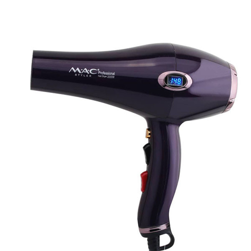 سشوار حرفه‌ای 2500 وات مک استایلر مدل MC-6685A، موتور AC، وزن 800 گرم، المنت سرامیک، دارای سری دیسپانسر، متمرکز‌کننده باریک، متمرکز‌کننده پهن با ویژگی صاف‌کنندگی، حجم‌دهندگی، با قابلیت باد سرد، فناوری تولید یون