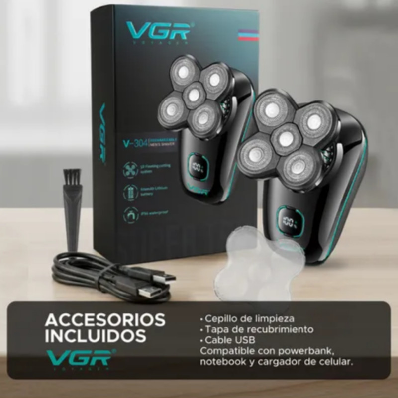 ماشین اصلاح موی سر و صورت شارژی وی جی ار مدل V-304