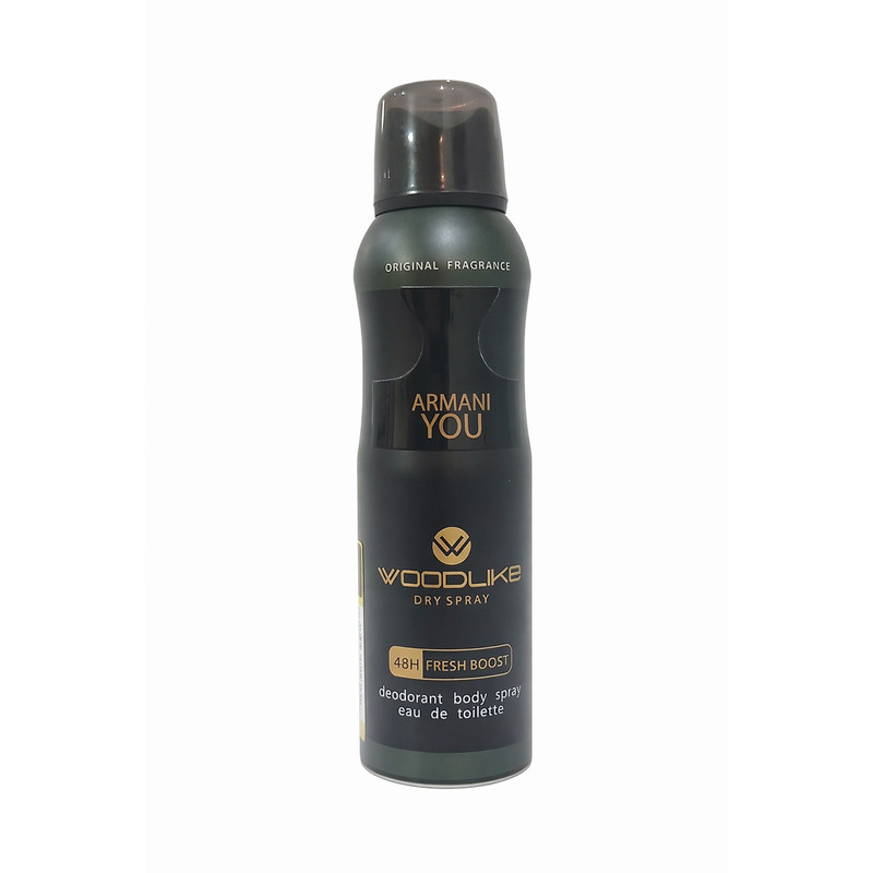 اسپری دئودورانت مردانه وودلایک مدل Armani You حجم 200 میلی‌لیتر