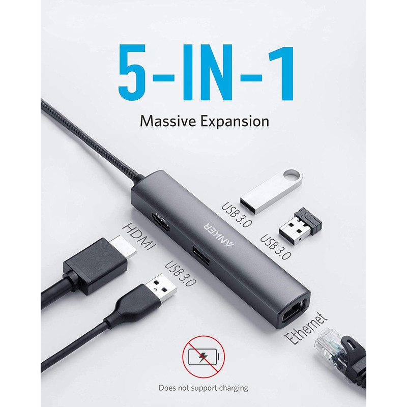 هاب 5 پورت USB-C انکر مدل Powerexpand A8355