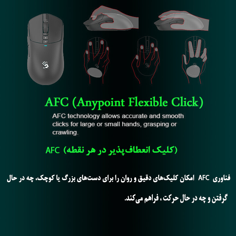 ماوس گیمینگ دوگانه بی‌سیم و باسیم ای فورتک مدل R72_ULTRA