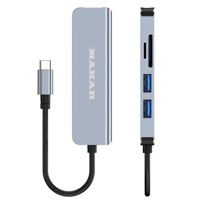هاب و کارت خوان 5 پورت USB-C ماکار مدل 5in1 MK-HU235-C