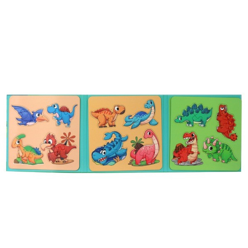 بازی آموزشی پازل کتابی مگنتی مدل سه بعدی طرح دایناسور کد 27017