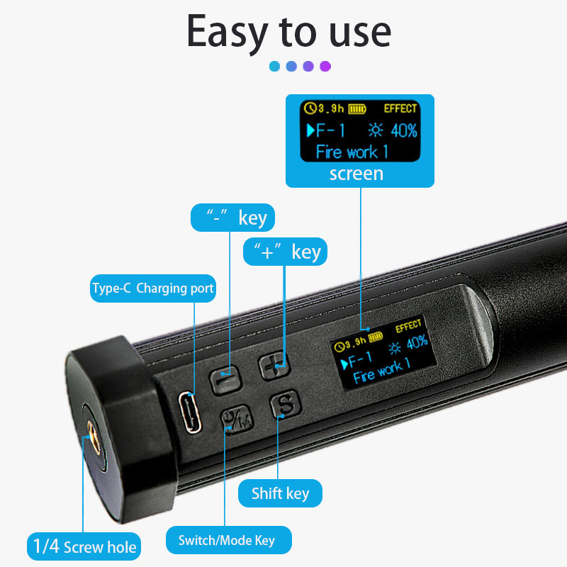 باتوم لایت مدل JM30 RGB