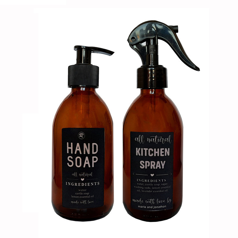 مخزن مایع دستشویی مدل HAND SOAP به همراه ظرف اسپری