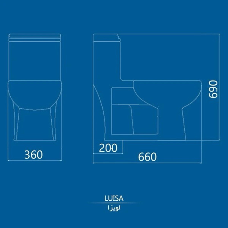 توالت فرنگی دو زمانه مدل  لوییزا