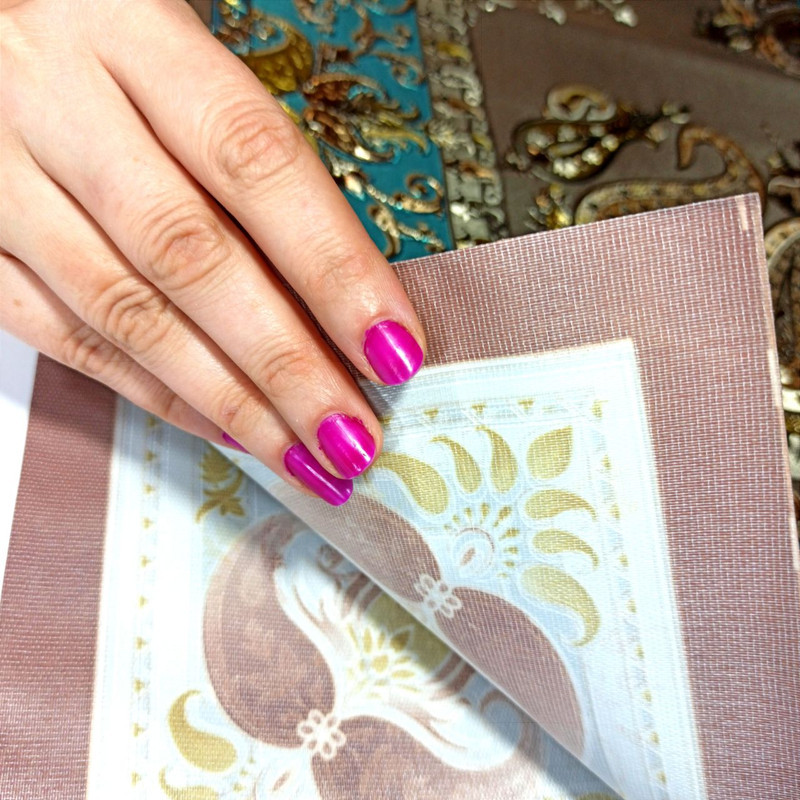 سفره چهار نفره طرح ترمه مدل پشت نخی رزین سایز 100×100 سانتی متر
