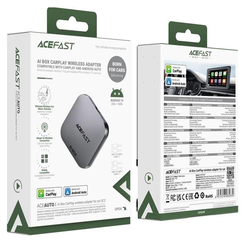 دانگل کارپلی و اندروید اتو ایس فست مدل Aceauto QC2