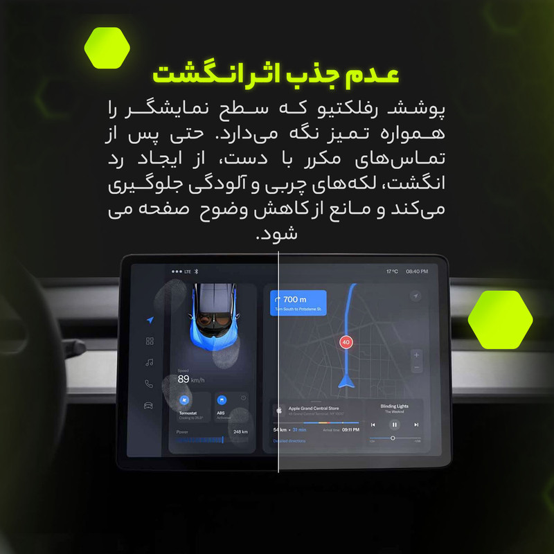 محافظ صفحه نمایش آنتی رفلکس مانیتور خودرو مولتی نانو مدل X-S1M مناسب برای مانیتور 9 اینچ