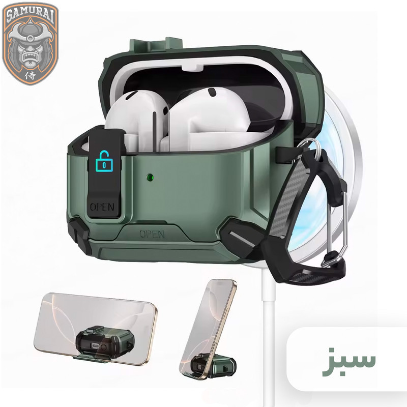 کاور سامورایی مدل Quad-37 مناسب برای کیس هدفون سامسونگ Galaxy Buds 3 Pro  Buds 3  Buds 3 FE