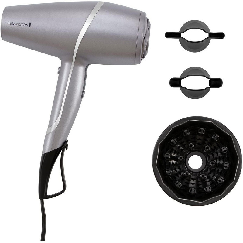 سشوار حرفه‌ای 2400 وات رمینگتون مدل AC9800 PROLUX، موتور AC، وزن 250 گرم، المنت سرامیک، دارای سری دیسپانسر با ویژگی حجم‌دهندگی، صاف‌کنندگی، فرکنندگی، با قابلیت صفحه نمایش