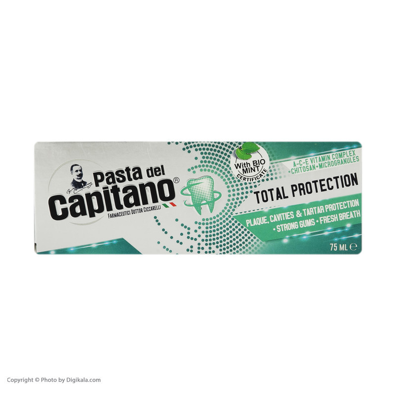 خمیر دندان پاستا دل کاپیتانو مدل Total Protection حجم 75 میلی لیتر