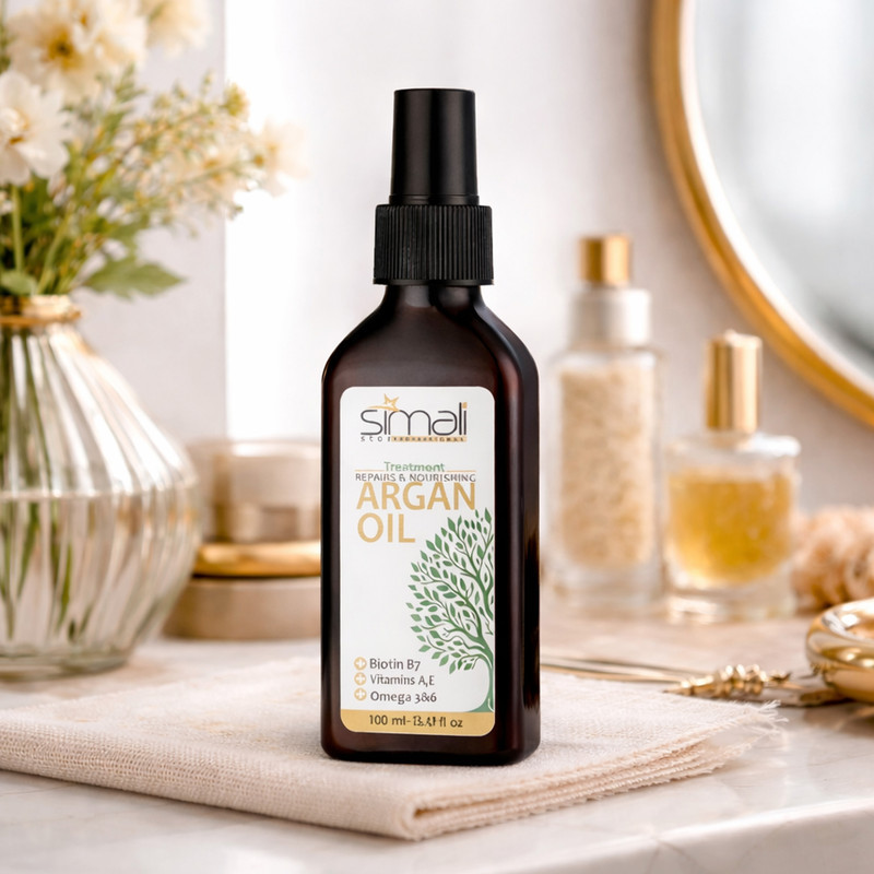 روغن آرگان ترمیم کننده سیمالی استار مدل Anti Frizz مناسب برای موهای خشک و آسیب دیده حجم 100 میلی لیتر