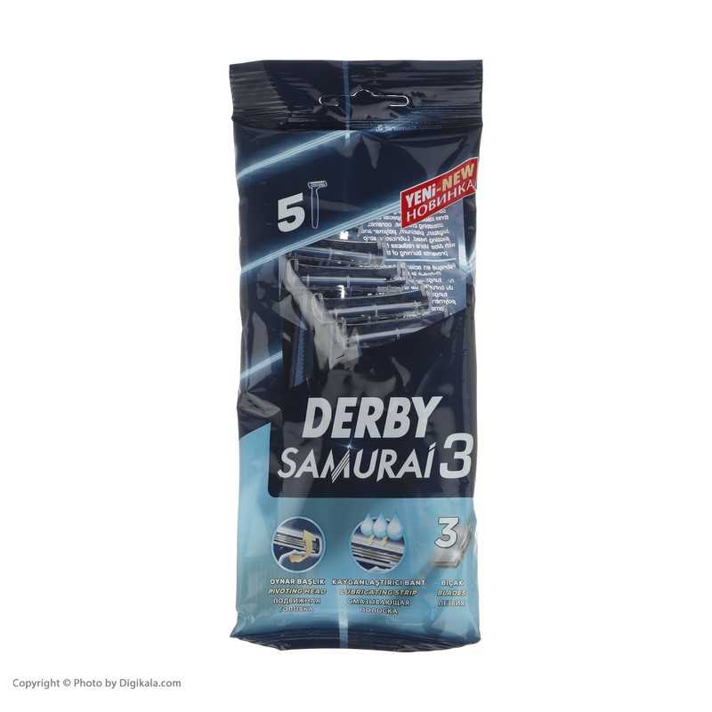 خودتراش دربی مدل SAMURAI 3 بسته 5 عددی