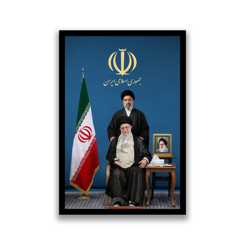 تابلو بکلیت طرح رهبری آیت الله خامنه ای مدل s10555 فریم مشکی