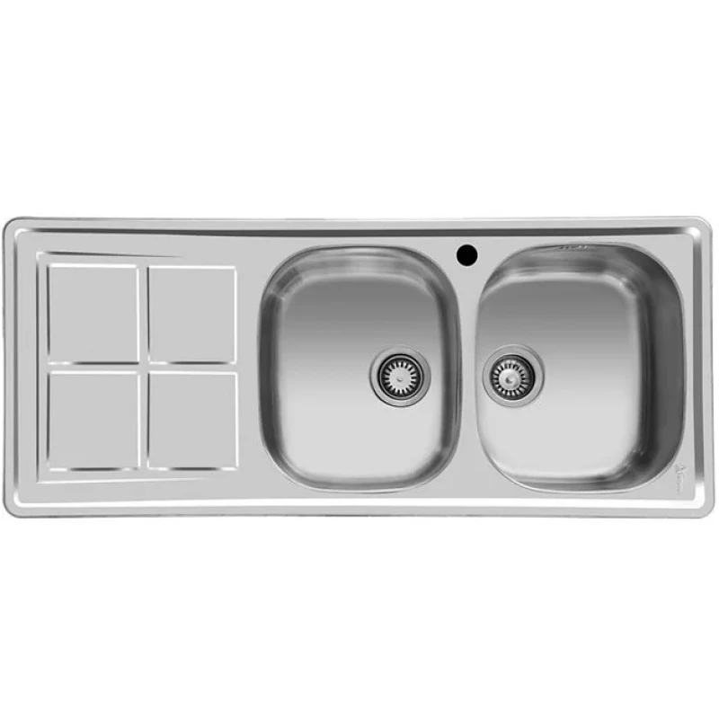 سینک ظرفشویی استیل توکار دو لگنه اخوان مدل 159