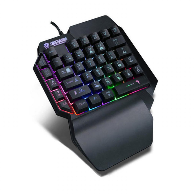 کیبورد گیمینگ شیپادو مدل RGBF6، سوییچ ممبران، Tenkeyless، نورپردازی LED RGB