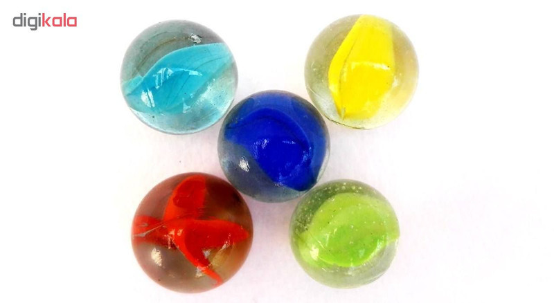 تیله مدل هشت پر چندرنگ بسته 35 عددی