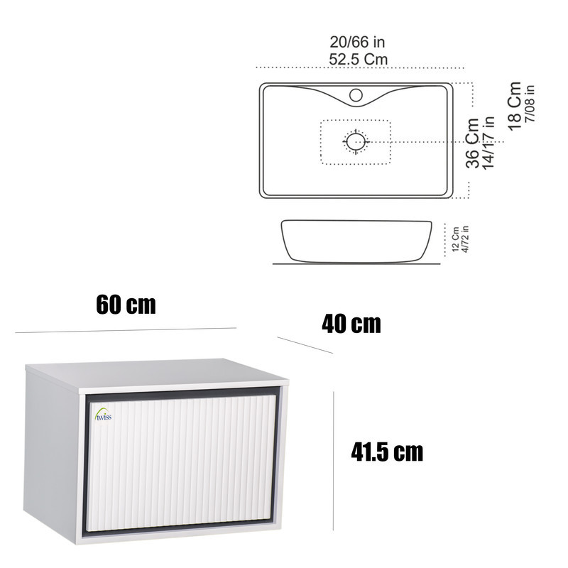 ست کابینت و روشویی توییس مدل tws 1036 -1 M