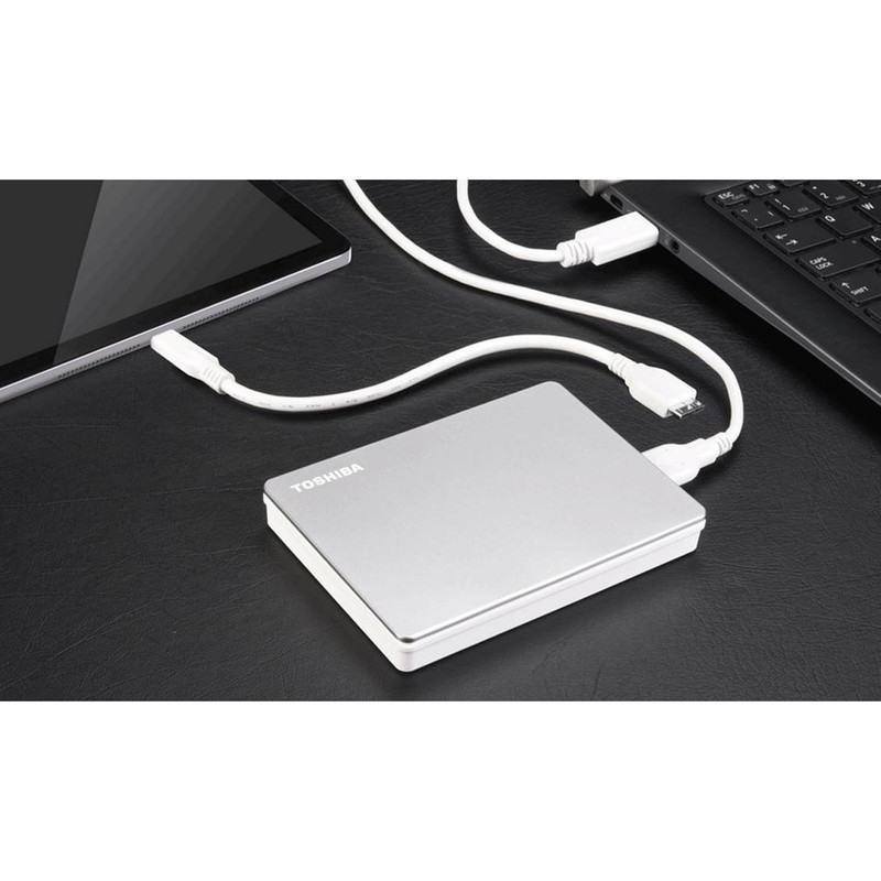 هارد اکسترنال توشیبا مدل CANVIO FLEX ظرفیت چهار ترابایت دارای رابط USB Type-A 3.2