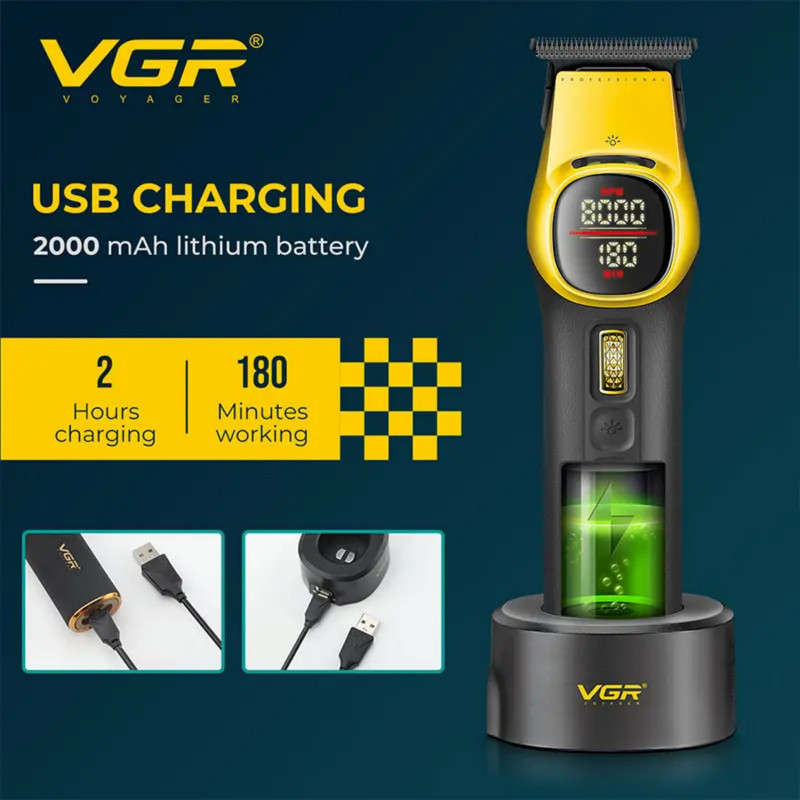 ماشین اصلاح موی سر و صورت شارژی وی جی ار مدل V-885T