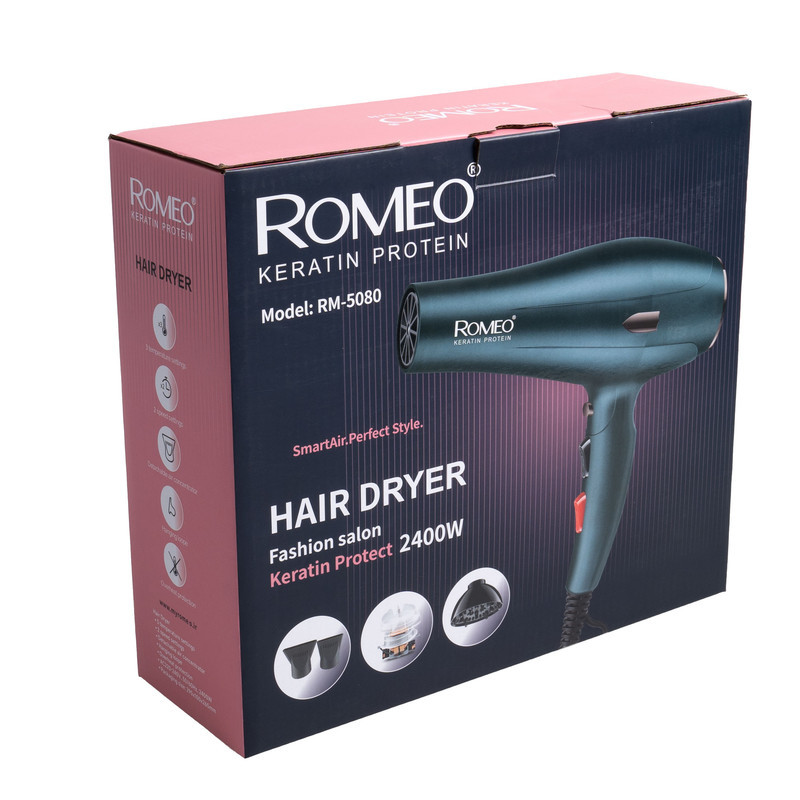 سشوار رومئو مدل RM-5080 با توان 2400 وات به همراه دیفیوزر