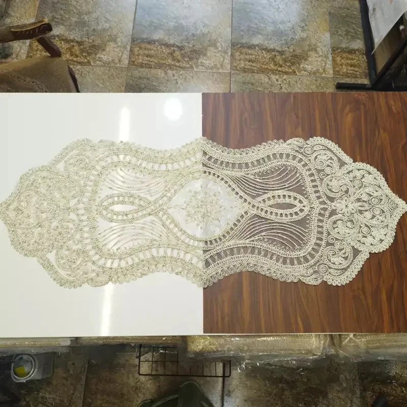 ست رومیزی سه تکه مدل قیطان دوزی طرح هارمونی