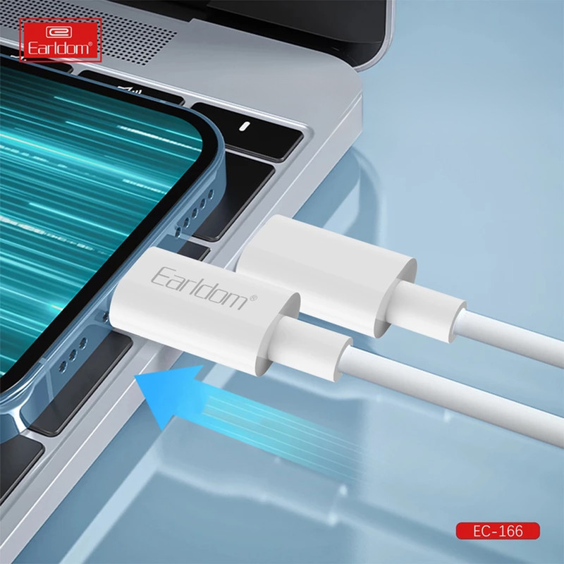 کابل تبدیل USB-C به لایتنینگ ارلدام مدل EC-166i PD20W طول 1 متر