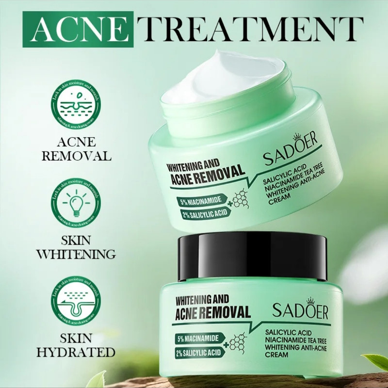 کرم ضد جوش صورت سادور مدل ANTI-ACNE مناسب برای پوست آکنه‌ای وزن 50 گرم
