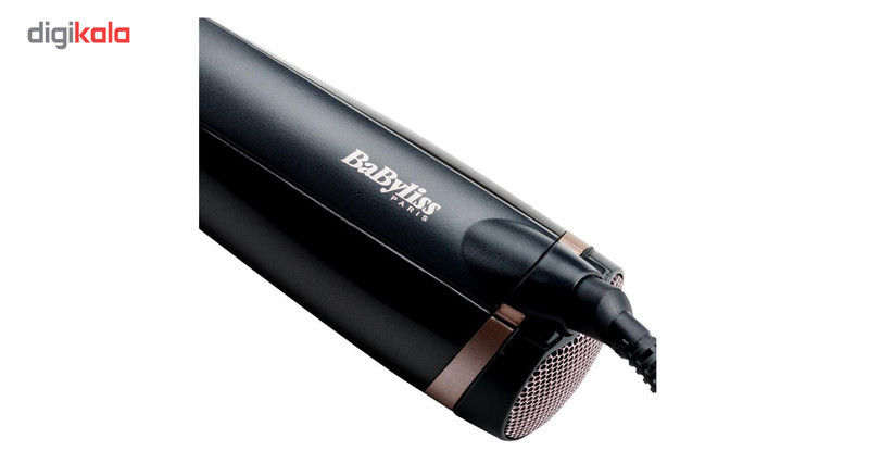 سشوار برس‌دار چرخشی 1000 وات بابیلیس مدل AS250E، موتور DC، وزن 425 گرم، المنت سرامیک تورمالین، دارای کیف نگه‌دارنده، با قابلیت فناوری تولید یون