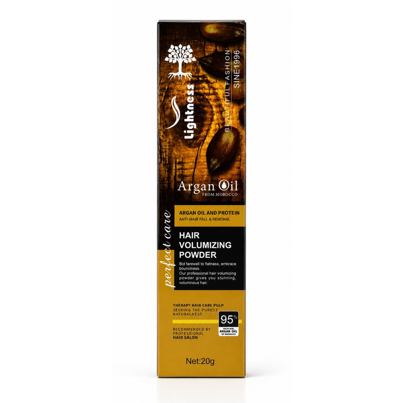 پودر پرپشت‌کننده مو لایتنس مدل  Argan Oil وزن 20 گرم رنگ مشکی
