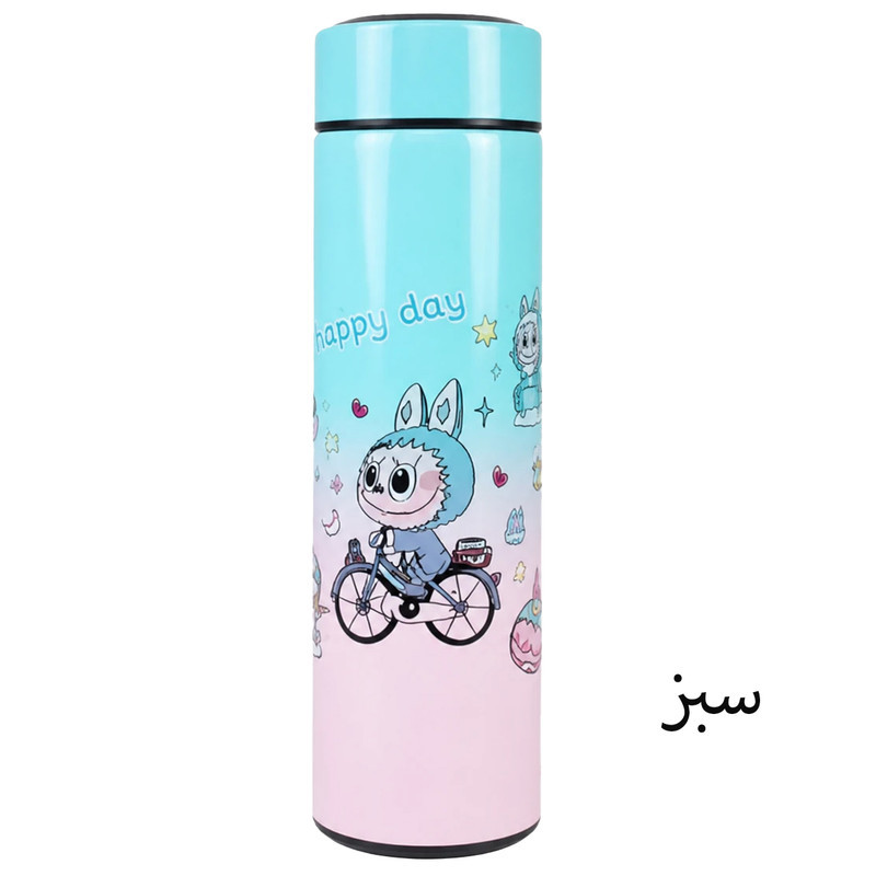 فلاسک کودک مدل درجه دار طرح لبوبو کد 098 گنجایش 0.5 لیتر