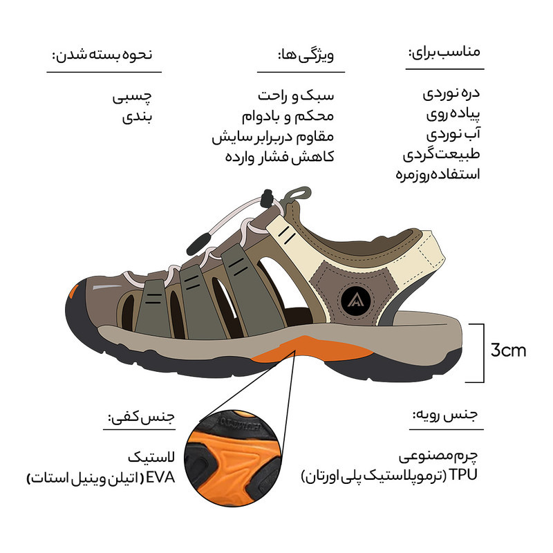 صندل زنانه هامتو مدل 710445B-10
