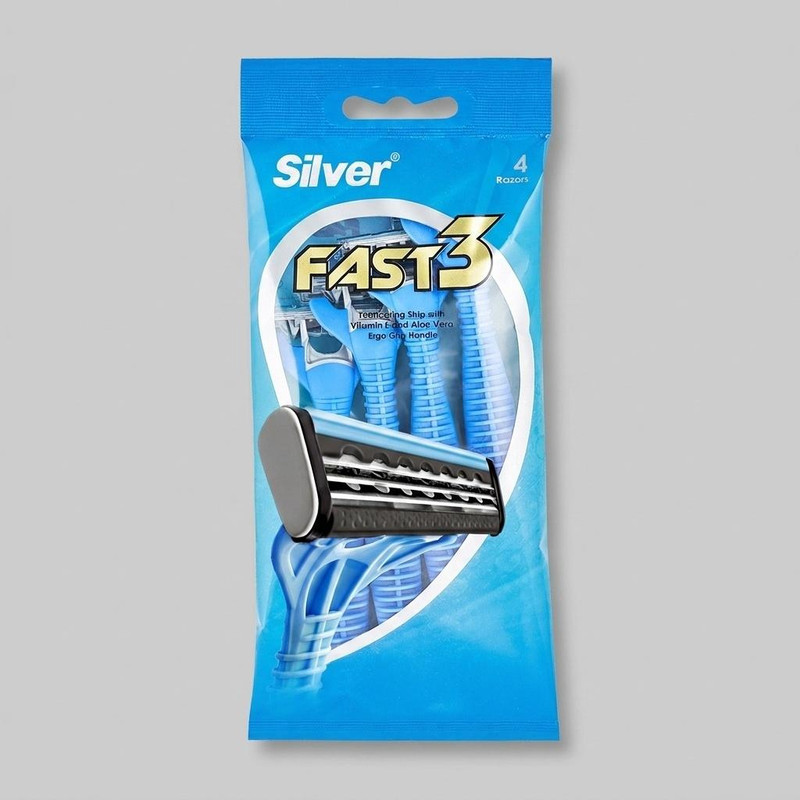 خود تراش سیلور مدل Fast3 بسته 4 عددی