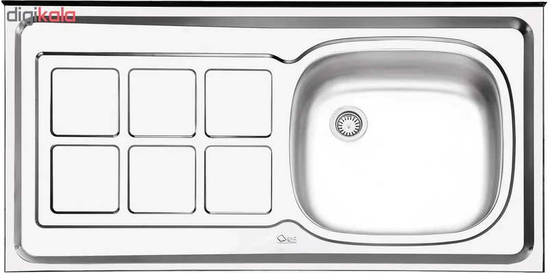 سینک ایلیا استیل مدل 122 روکار سایز 50 × 100 سانتی متر