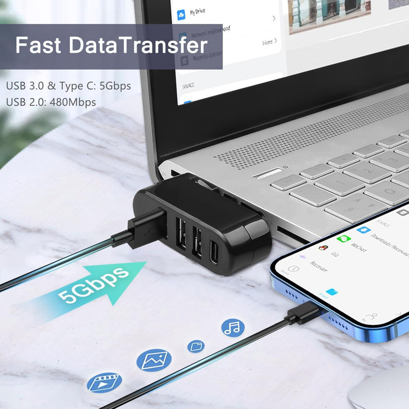هاب 4 پورت آی ریور مدل RotoPro USB3.0