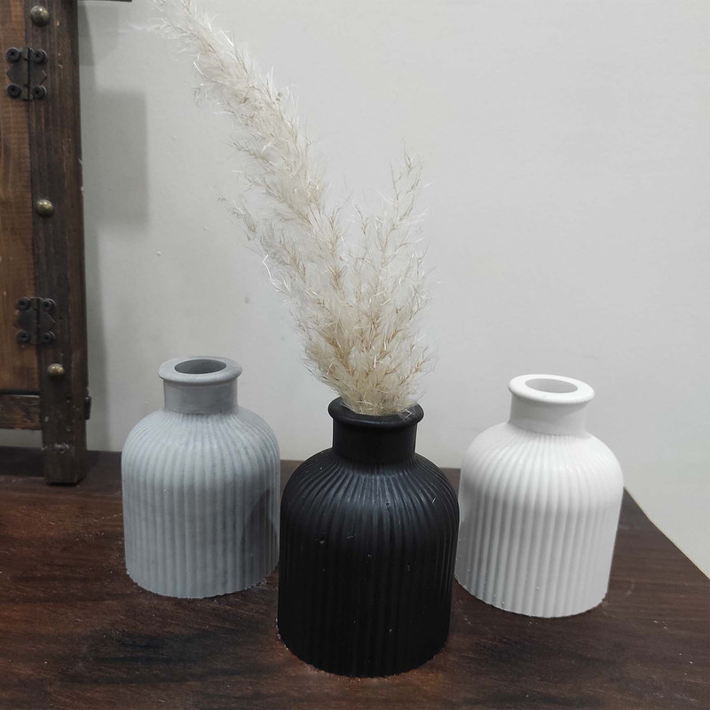 گلدان دکوری مجموعه 3 عددی مدل مراکشی ابعاد 25x15x15 سانتی‌متر طراحی مدرن و مینیمال مناسب دکوراسیون داخلی و تزئینی